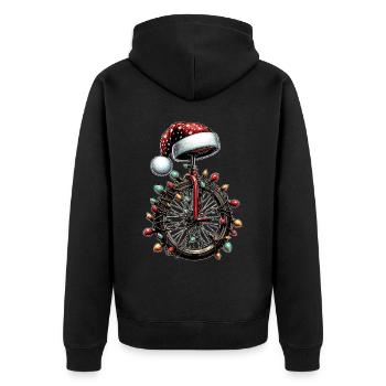 Monocycle Monocycle Chapeau de Noël - Veste à capuche bio Premium Unisexe - noir - Dos - Nico (187cm)