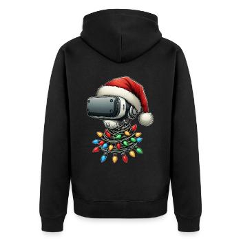 Virtuelle Realität VR Player Videospiele - Unisex Premium Bio Zip Hoodie - Schwarz - Hinten - Nico (187cm)