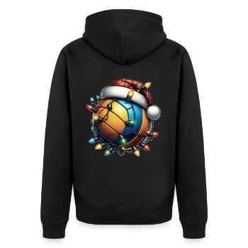 Volleyball Player Team Coach Christmas Girl - Unisex Premium Organic Zip Hoodie - black - Back - Nico (187cm)