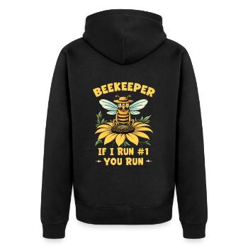 Honig Honigbiene Bienen Bienenstock Imkerzubehör - Unisex Premium Bio Zip Hoodie - Schwarz - Hinten - Nico (187cm)