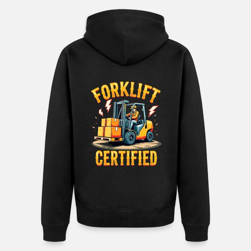 Forklift Certified Gabelstapler - Unisex Premium Bio Zip Hoodie - Schwarz