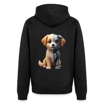 Funny Robot Dog Cyborg Animal AI Dog Robot - Unisex Premium Organic Zip Hoodie - black - Back - Nico (187cm)