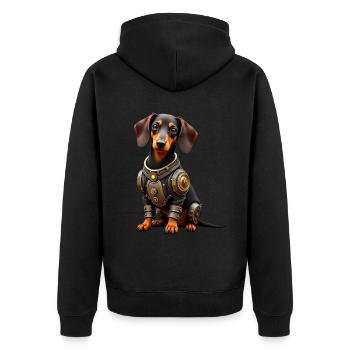 Funny Robot Dog Cyborg Animal AI Dog Robot - Unisex Premium Organic Zip Hoodie - black - Back - Nico (187cm)