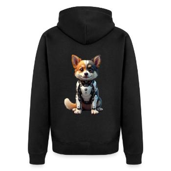 Funny Robot Dog Cyborg Animal AI Dog Robot - Unisex Premium Organic Zip Hoodie - black - Back - Nico (187cm)
