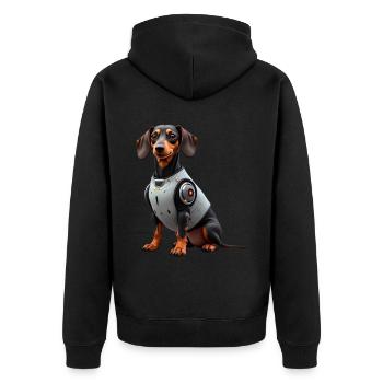 Funny Robot Dog Cyborg Animal AI Dog Robot - Unisex Premium Organic Zip Hoodie - black - Back - Nico (187cm)