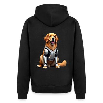 Funny Robot Dog Cyborg Animal AI Dog Robot - Unisex Premium Organic Zip Hoodie - black - Back - Nico (187cm)