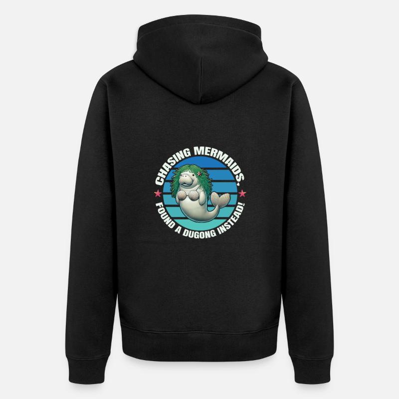 Dugong Manatee Comic en tant que Multiple Virgin - Veste à capuche bio Premium Unisexe - noir