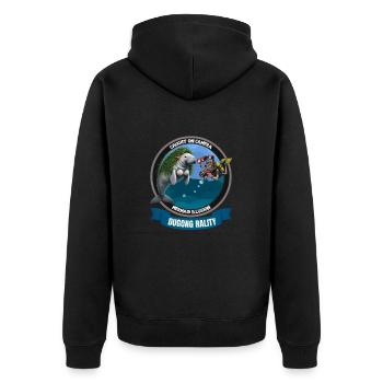 Dugong als Meerjungfrau verkleidet - Unisex Premium Bio Zip Hoodie - Schwarz - Hinten - Nico (187cm)