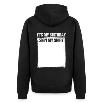 Cadeau Rond Fête d’anniversaire Célébration Anniversaire - Veste à capuche bio Premium Unisexe - noir - Dos - Nico (187cm)
