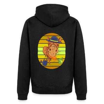 Donkey Gardener Hobby Gardener Gardening Garden - Unisex Premium Organic Zip Hoodie - black - Back - Nico (187cm)