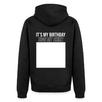 Cadeau Rond Fête d’anniversaire Célébration Anniversaire - Veste à capuche bio Premium Unisexe - noir - Dos - Nico (187cm)