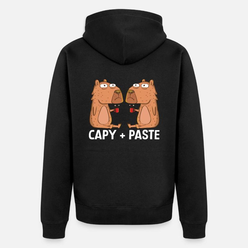 Programmer Wombat Software Computer PC - Unisex Premium Organic Zip Hoodie - black