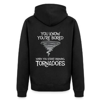 Drôle Science Humour Nerd Geek Tornade - Veste à capuche bio Premium Unisexe - noir - Dos - Nico (187cm)