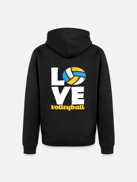 Liebe Volleyball Leidenschaft Pur - Unisex Premium Bio Zip Hoodie - Schwarz