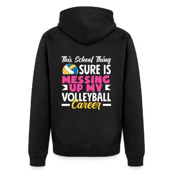 Ce truc d’école ruine ma carrière de volley-ball - Veste à capuche bio Premium Unisexe - noir - Dos - Nico (187cm)