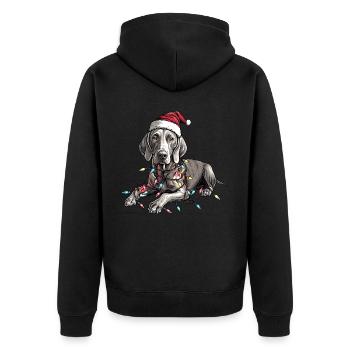 Braque de Weimar chien Père Noël - Veste à capuche bio Premium Unisexe - noir - Dos - Nico (187cm)