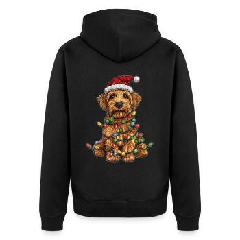 Wheaten Terrier Chien Père Noël Chapeau Noël - Veste à capuche bio Premium Unisexe - noir - Dos - Nico (187cm)
