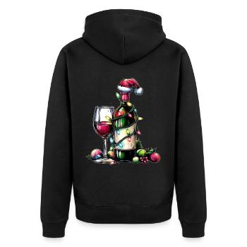 Buveur de vin Père Noël - Veste à capuche bio Premium Unisexe - noir - Dos - Nico (187cm)