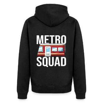 U Bahn Fahrer Kader - Unisex Premium Bio Zip Hoodie - Schwarz - Hinten - Nico (187cm)
