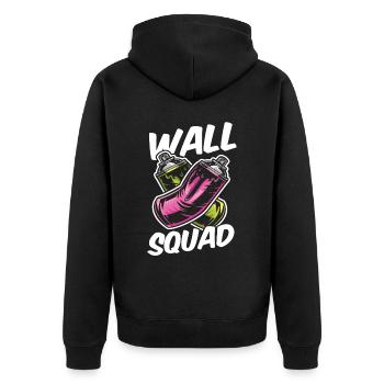 Wandmaler Kader - Unisex Premium Bio Zip Hoodie - Schwarz - Hinten - Nico (187cm)