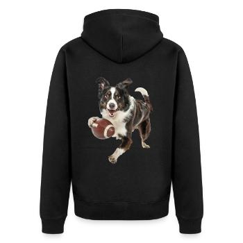 Border Collie - Veste à capuche bio Premium Unisexe - noir - Dos - Nico (187cm)