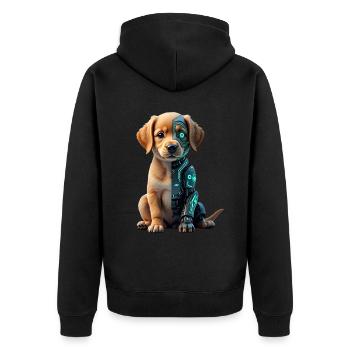 Funny Robot Dog Cyborg Animal AI Dog Robot - Unisex Premium Organic Zip Hoodie - black - Back - Nico (187cm)