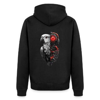 Drôle Robot Art Perroquet Cyborg Oiseau Perroquet - Veste à capuche bio Premium Unisexe - noir - Dos - Nico (187cm)