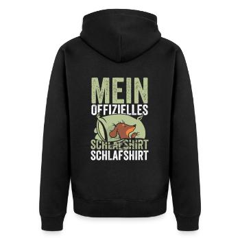 Offizielles Schlafshirt Dachshund - Unisex Premium Bio Zip Hoodie - Schwarz - Hinten - Nico (187cm)