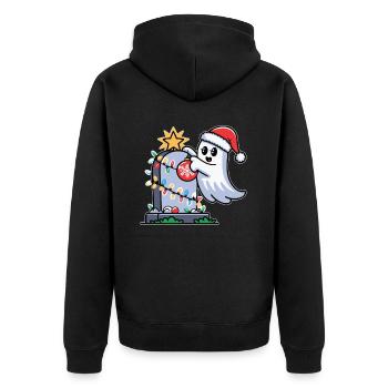 Fantôme de Noël avec pierre tombale - Veste à capuche bio Premium Unisexe - noir - Dos - Nico (187cm)