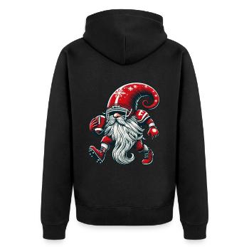 Noël Football Gnome Nain Elfe Gnome Gnome - Veste à capuche bio Premium Unisexe - noir - Dos - Nico (187cm)