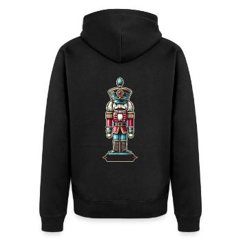 Christmas Nutcracker Retro Style - Unisex Premium Organic Zip Hoodie - black - Back - Nico (187cm)