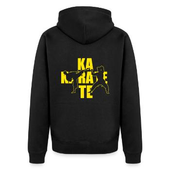 Karate - Unisex Premium Bio Zip Hoodie - Schwarz - Hinten - Nico (187cm)