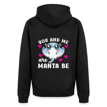Manta Rays Great Manta Sea Creatures - Unisex Premium Organic Zip Hoodie - black - Back - Nico (187cm)