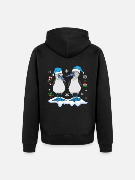 Blue-footed boobies Christmas - Unisex Premium Organic Zip Hoodie - black