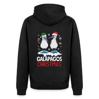 Galapagos Christmas - Unisex Premium Bio Zip Hoodie - Schwarz - Hinten - Nico (187cm)