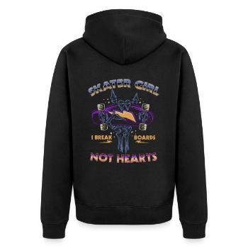 Skateboarder Skater Girl Frauen Sk8er Skateboard - Unisex Premium Bio Zip Hoodie - Schwarz - Hinten - Nico (187cm)