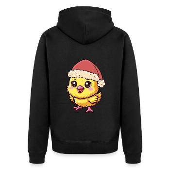 Père Noël Poulet poussin Poulets Volaille - Veste à capuche bio Premium Unisexe - noir - Dos - Nico (187cm)