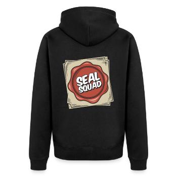 Notar Kader - Unisex Premium Bio Zip Hoodie - Schwarz - Hinten - Nico (187cm)