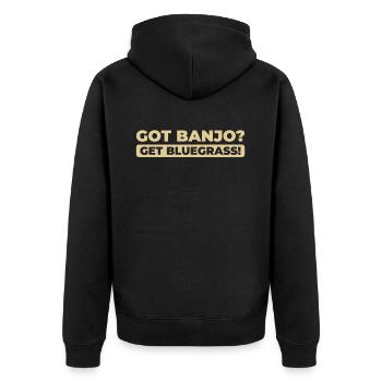 Banjo - Unisex Premium Organic Zip Hoodie - black - Back - Nico (187cm)