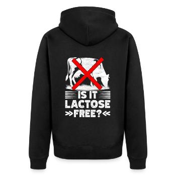 Lactose intolerance Lactose intolerant - Unisex Premium Organic Zip Hoodie - black - Back - Nico (187cm)