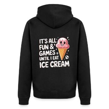 Lactose intolerance Lactose intolerant - Unisex Premium Organic Zip Hoodie - black - Back - Nico (187cm)
