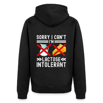 Lactose intolerance Lactose intolerant - Unisex Premium Organic Zip Hoodie - black - Back - Nico (187cm)