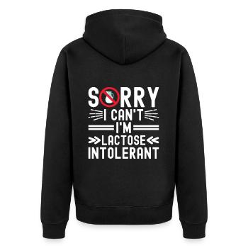 Lactose intolerance Lactose intolerant - Unisex Premium Organic Zip Hoodie - black - Back - Nico (187cm)