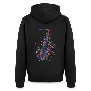 Saxophone - Veste à capuche bio Premium Unisexe - noir - Dos - Nico (187cm)