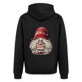 Noël Gnome Femme Gnome Festif Fille - Veste à capuche bio Premium Unisexe - noir - Dos - Nico (187cm)