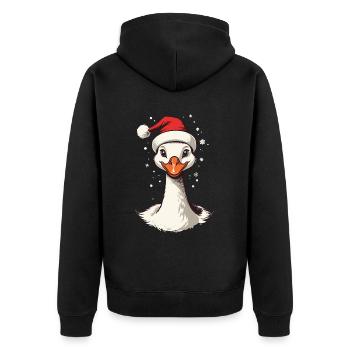 Motif de Noël sucré de canard festif avec chapeau - Veste à capuche bio Premium Unisexe - noir - Dos - Nico (187cm)