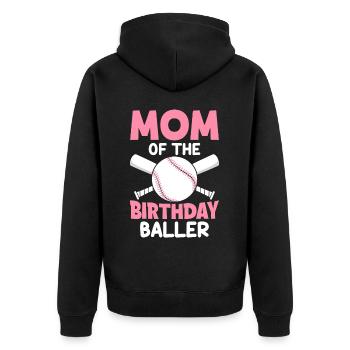 Baseball Anniversaire Joueur de Baseball Mère du Geb - Veste à capuche bio Premium Unisexe - noir - Dos - Nico (187cm)