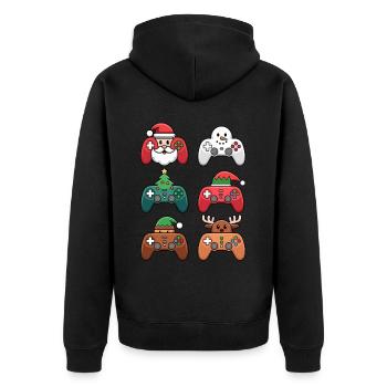 Gamer Gaming Gamer Gaming Christmas - Unisex Premium Organic Zip Hoodie - black - Back - Nico (187cm)