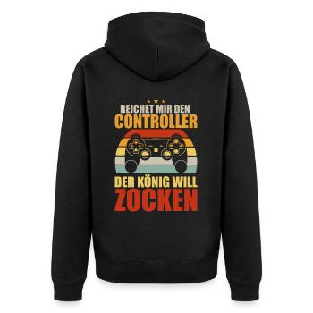 Gamer Gaming Gamer Gaming Christmas - Unisex Premium Organic Zip Hoodie - black - Back - Nico (187cm)