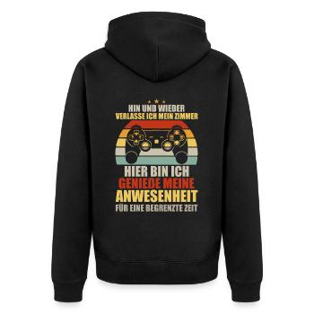 Gamer Gaming Gamer Gaming Christmas - Unisex Premium Organic Zip Hoodie - black - Back - Nico (187cm)